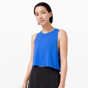 Lululemon Wild Bluebell Cut Back Crop Tank